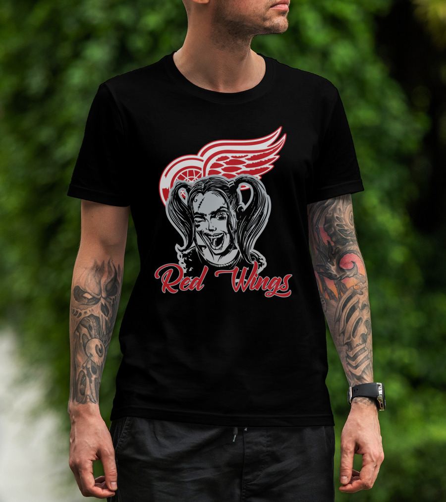Harley Quinn Red Wings Fans T-Shirt
