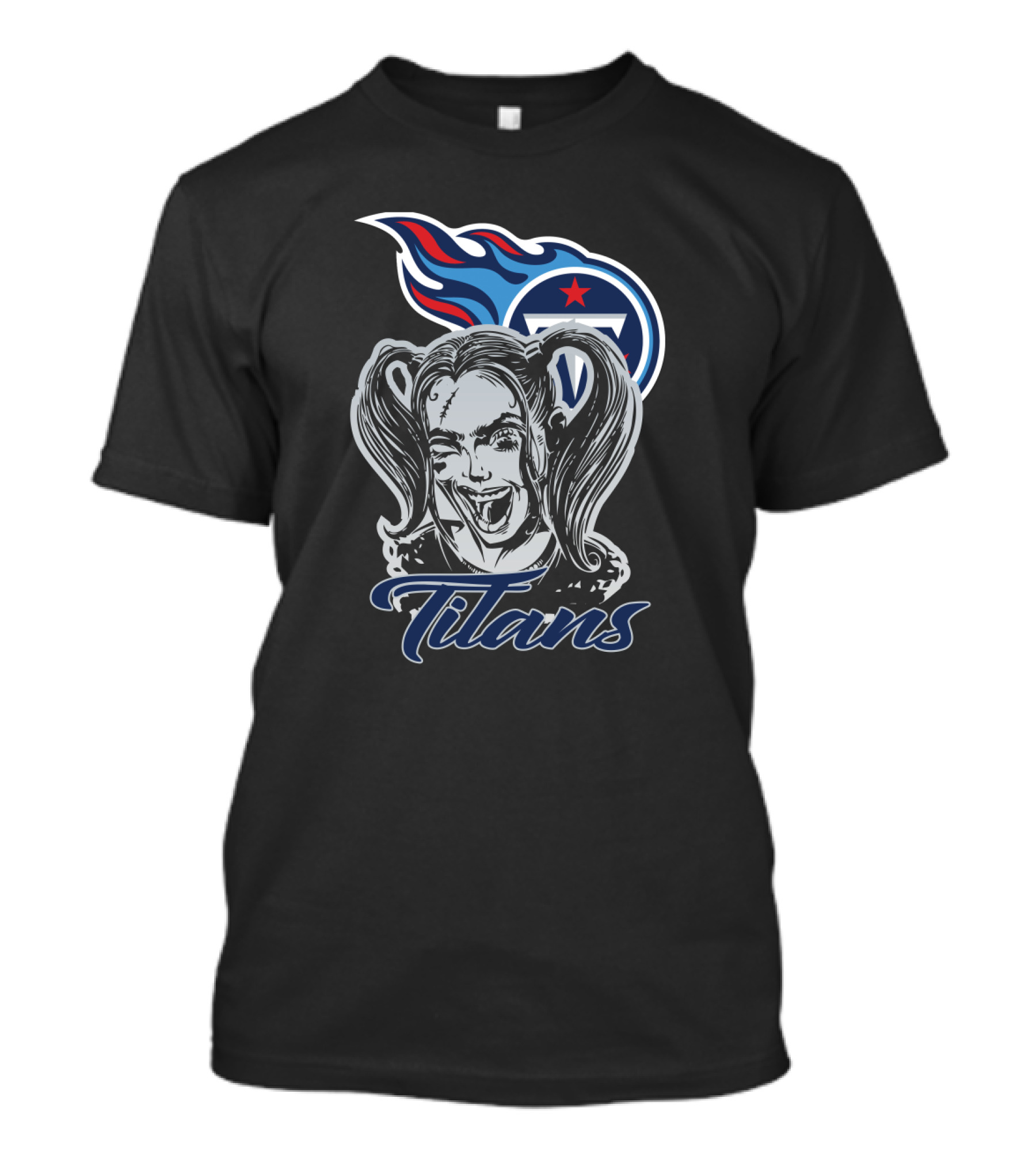 Titans Fans With Harley Quinn And Tennessee Titans T-Shirt