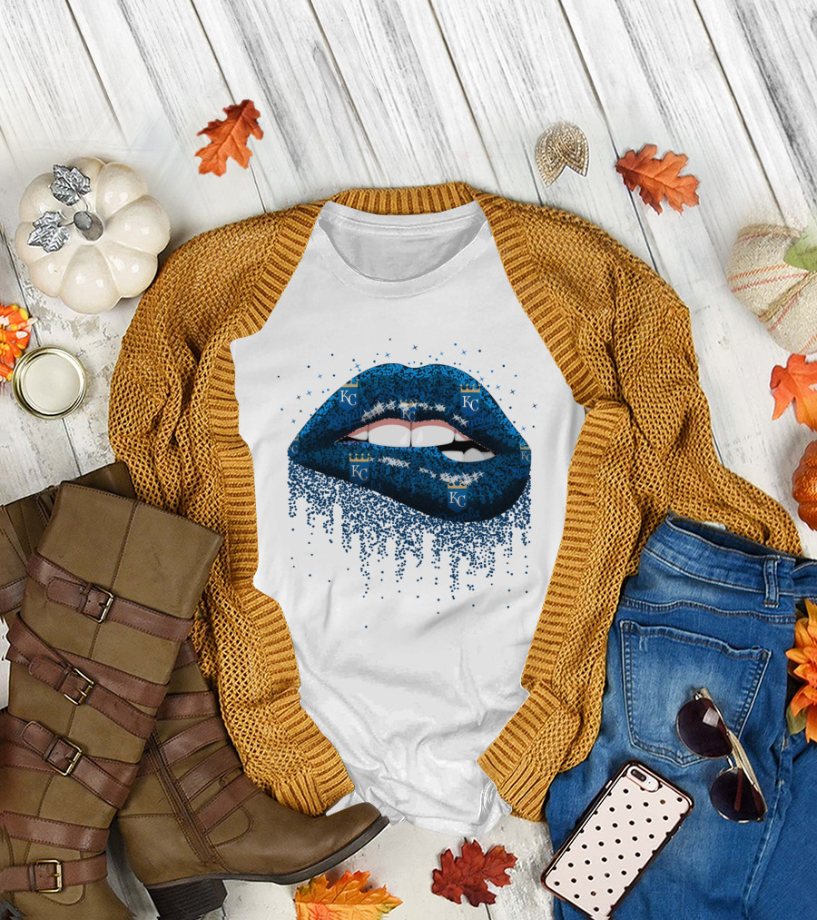 Kansas City Royals Glitter Blue Lips with KC T-Shirt