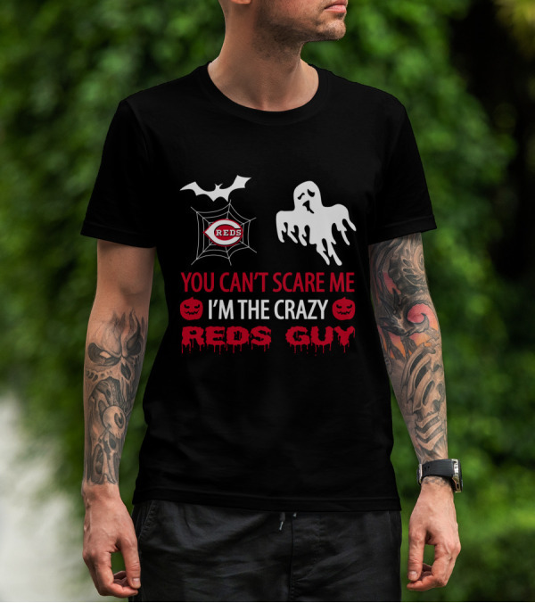 Cincinnati Reds Halloween Crazy Reds Guy You Can't Scare Me T-Shirt