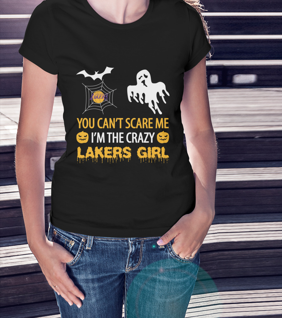 You Can't Scare Me I'm The Crazy Los Angeles Lakers Girl Halloween T-Shirt
