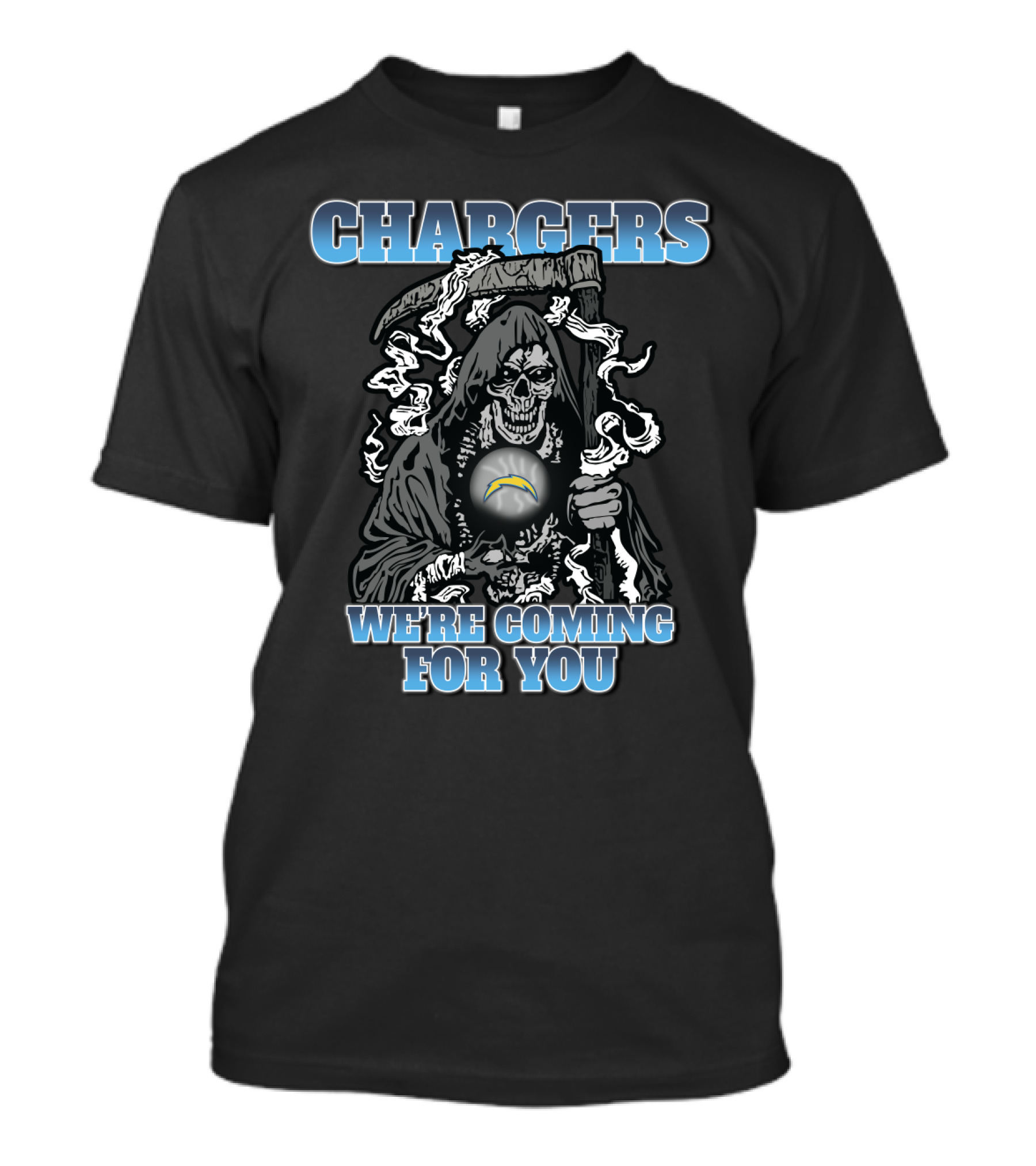 Chargers Grim Reaper We're Coming For You T-Shirt