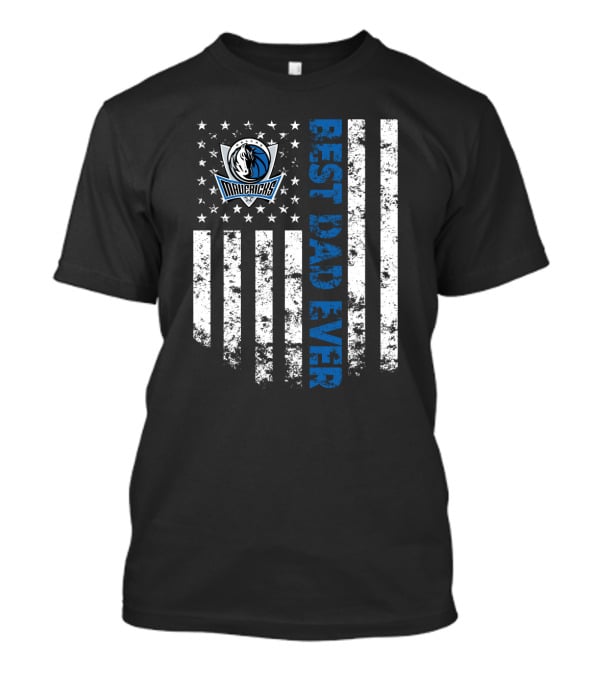 Dallas Mavericks Best Dad Ever American Flag Style T-Shirt