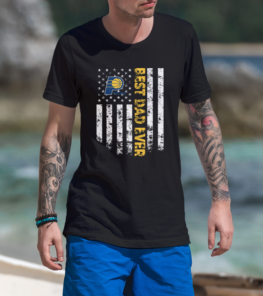 Best Dad Ever Indiana Pacers Flag T-Shirt