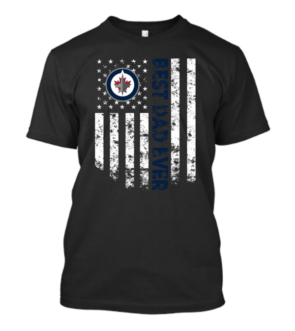 Winnipeg Jets Best Dad Ever With Flag And Hockey T-Shirt