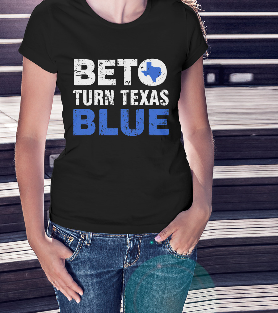 Beto O'Rourke Turn Texas Blue State Outline T-Shirt