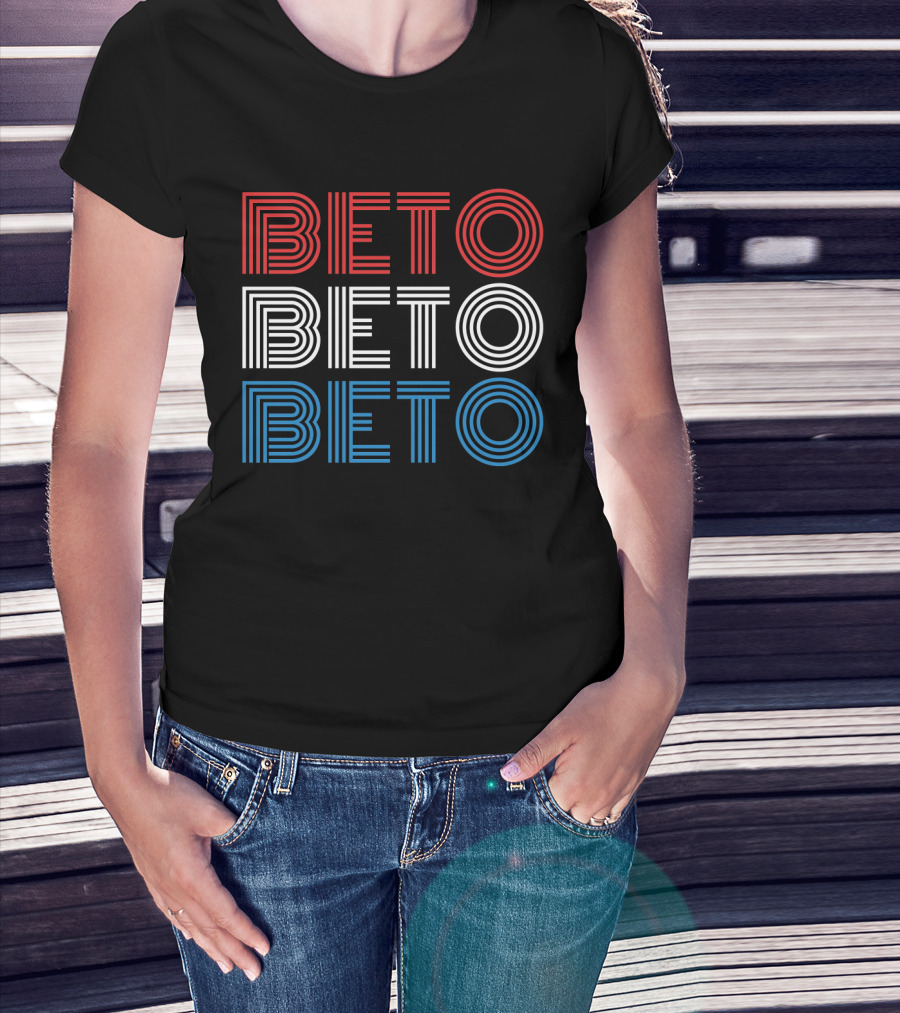 Beto Red White Blue Election Campaign Retro Stripes T-Shirt