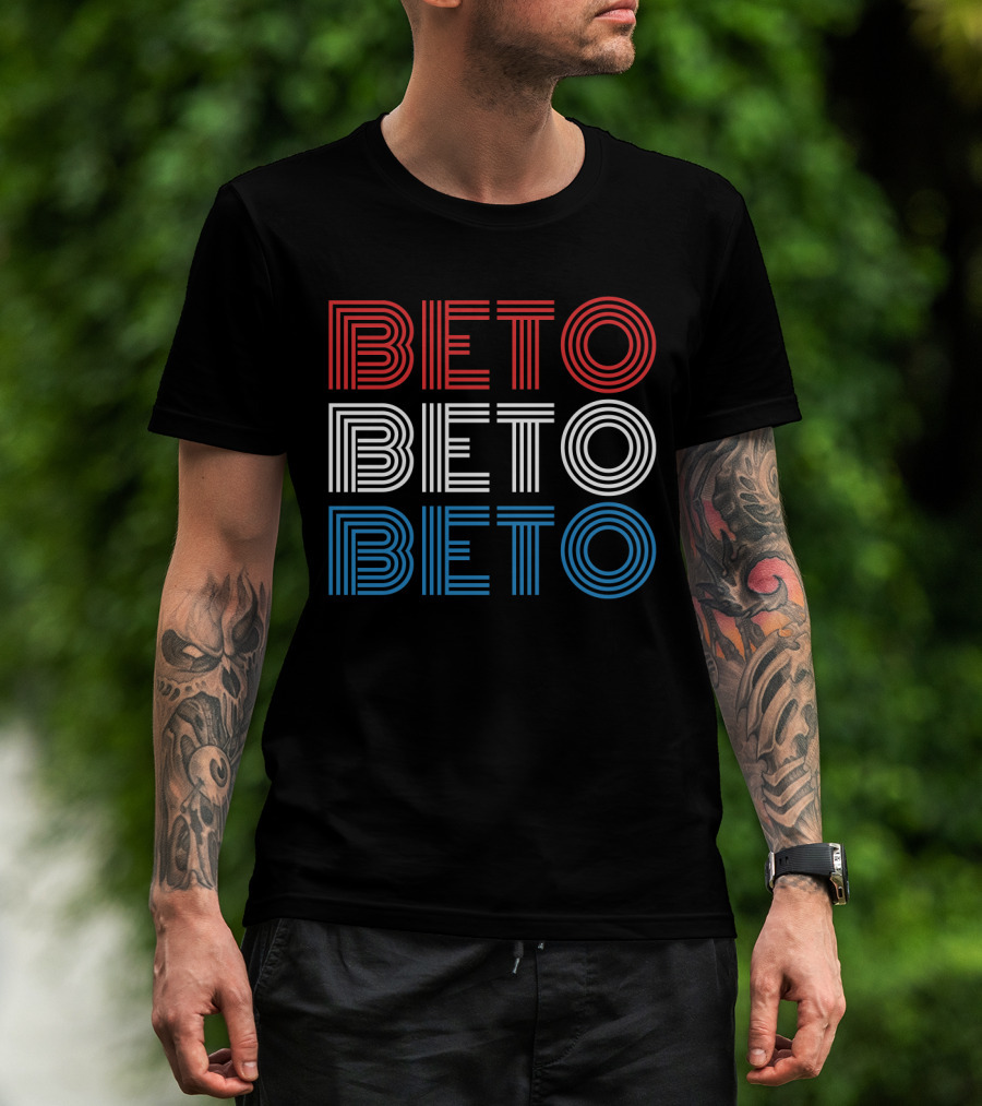 Beto Red White Blue Election Campaign Retro Stripes T-Shirt