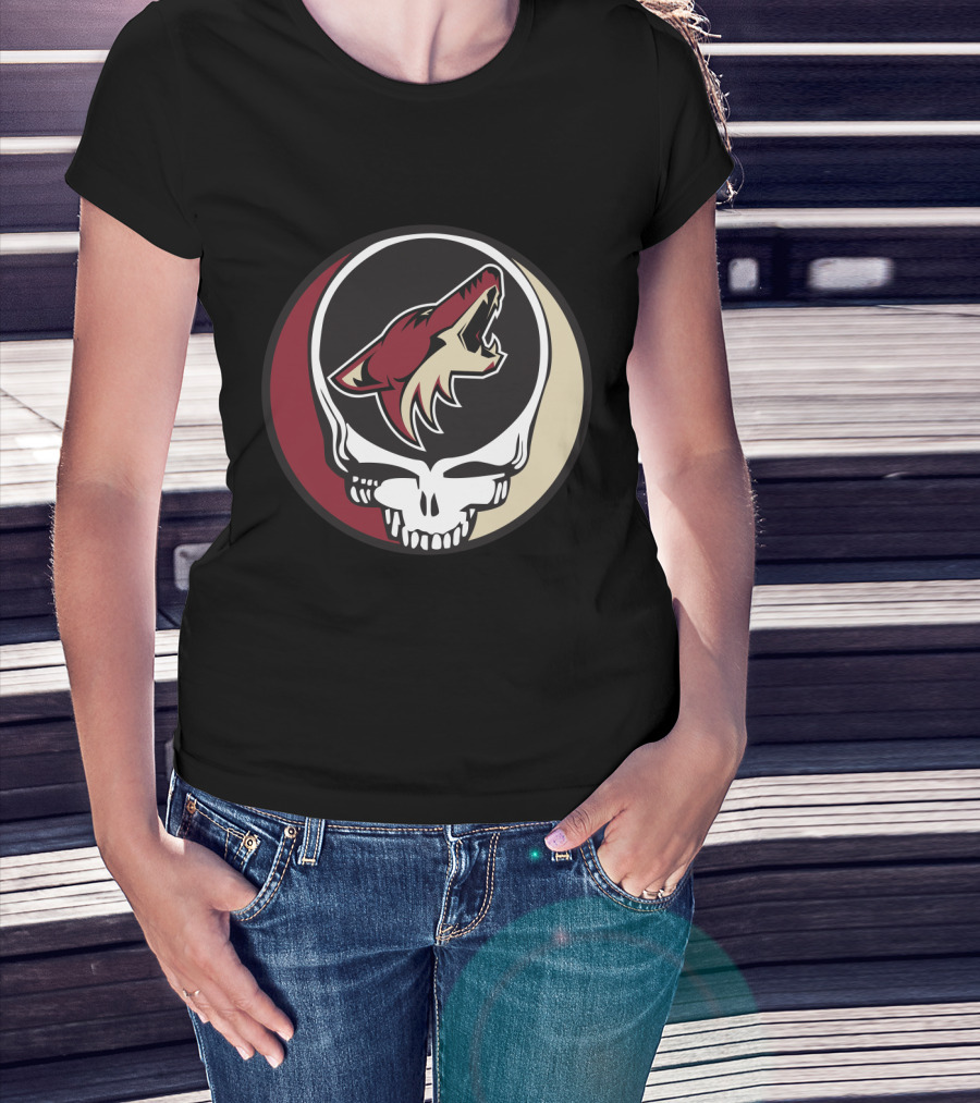 Grateful Dead Arizona Coyotes Logo Skull T-Shirt