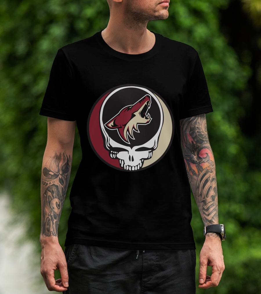 Grateful Dead Arizona Coyotes Logo Skull T-Shirt