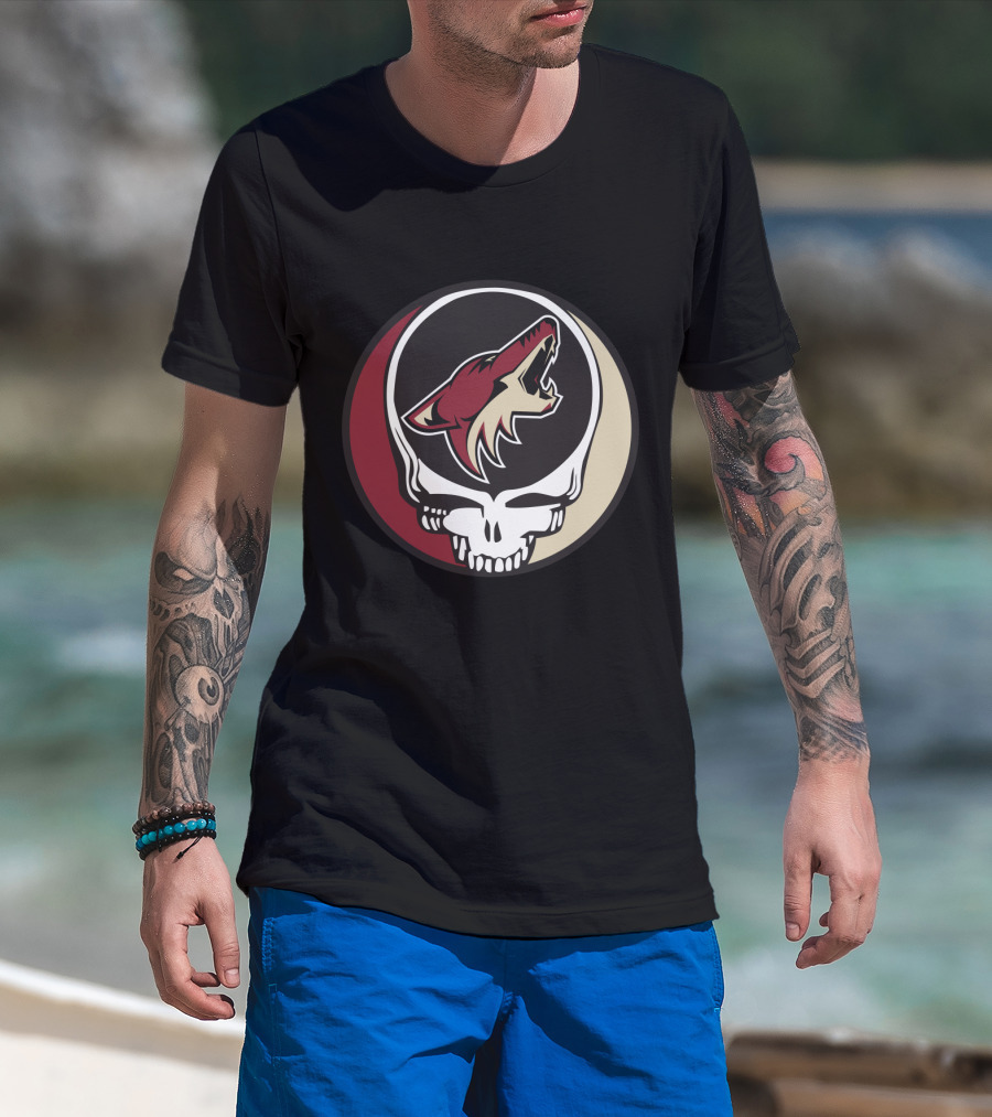 Grateful Dead Arizona Coyotes Logo Skull T-Shirt