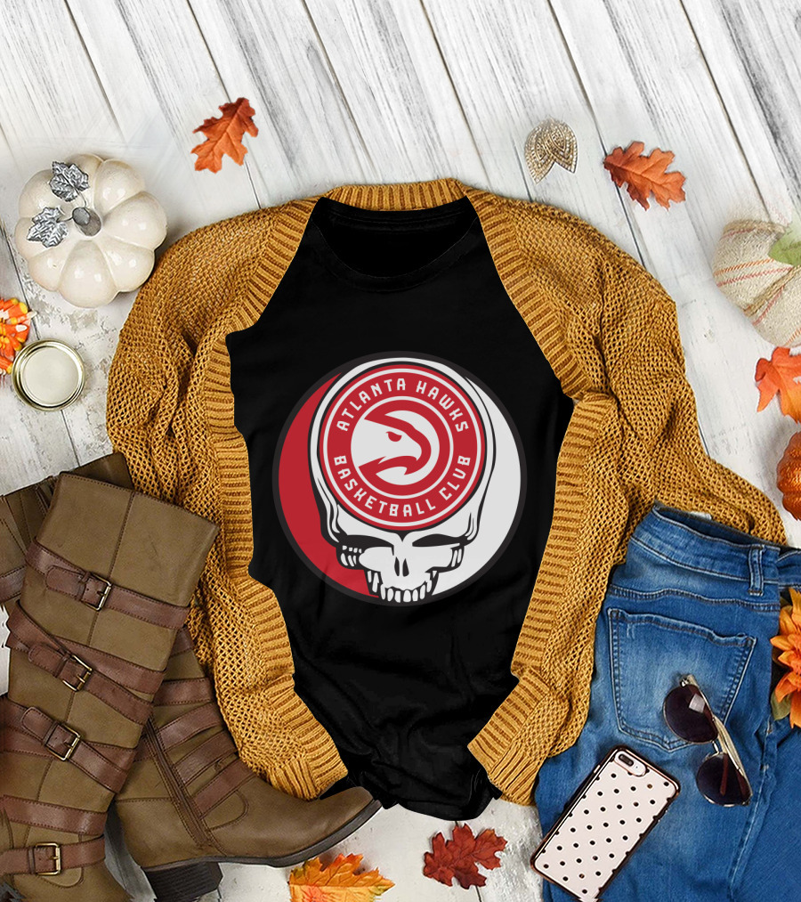 Atlanta Hawks Basketball Club Grateful Dead Skull T-Shirt
