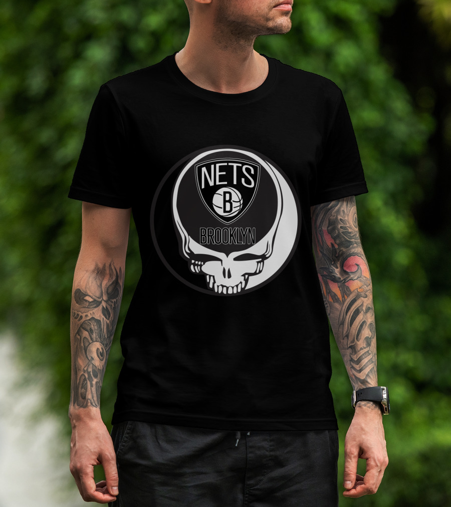 Brooklyn Nets Grateful Dead Skull T-Shirt