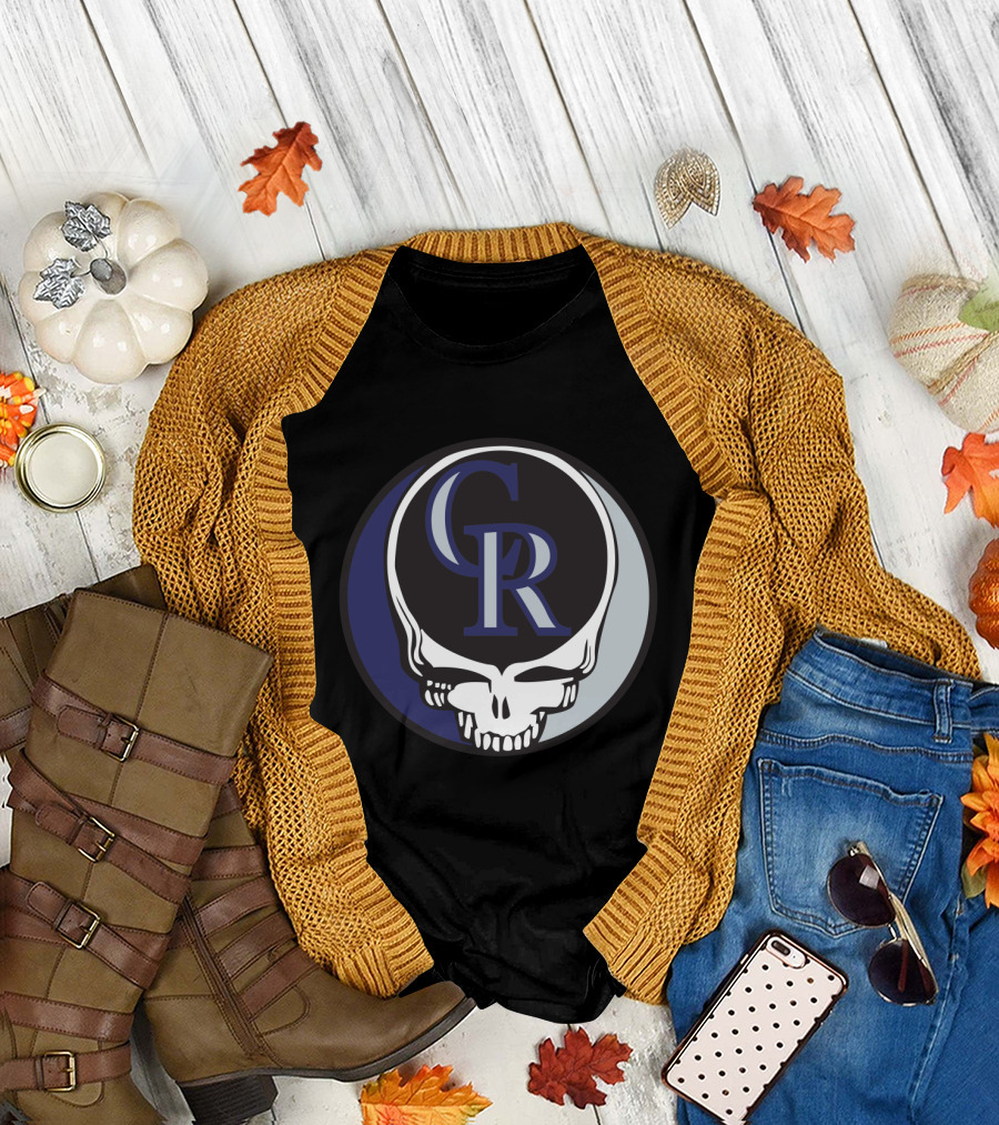 Grateful Dead Steal Your Face Colorado Rockies CR Logo Fusion T-Shirt