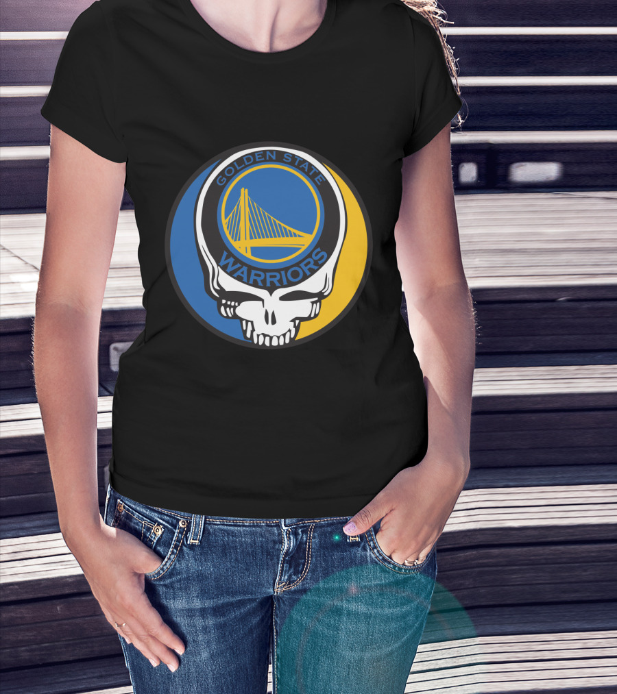 Golden State Warriors Grateful Dead Skull Bridge T-Shirt