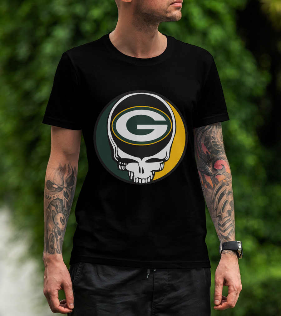 Grateful Dead Green Bay Packers Skull Logo Fans T-Shirt