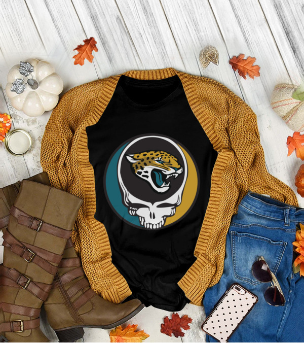 Grateful Dead Jacksonville Jaguars Logo Skull T-Shirt