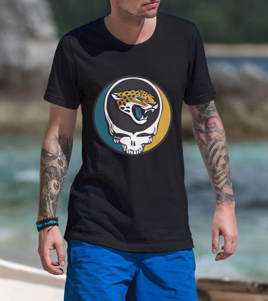 Grateful Dead Jacksonville Jaguars Logo Skull T-Shirt