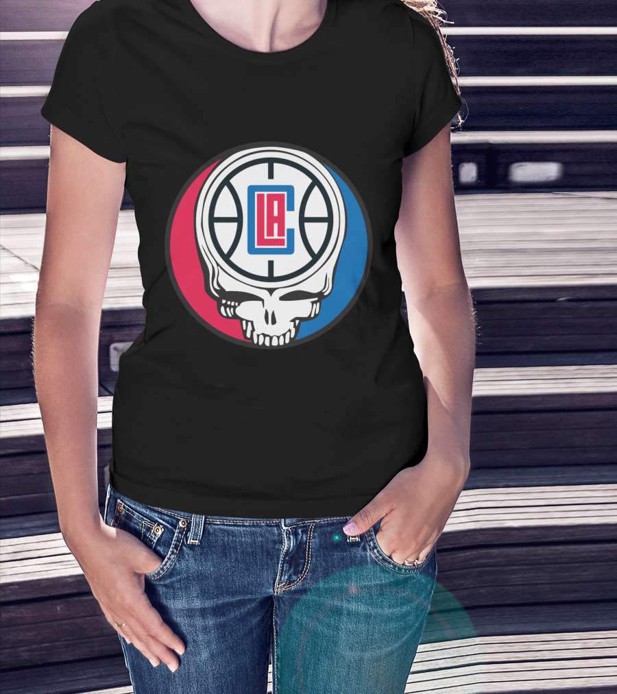 Grateful Dead La Clippers Skull Basketball T-Shirt