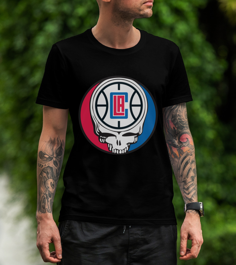 Grateful Dead La Clippers Skull Basketball T-Shirt
