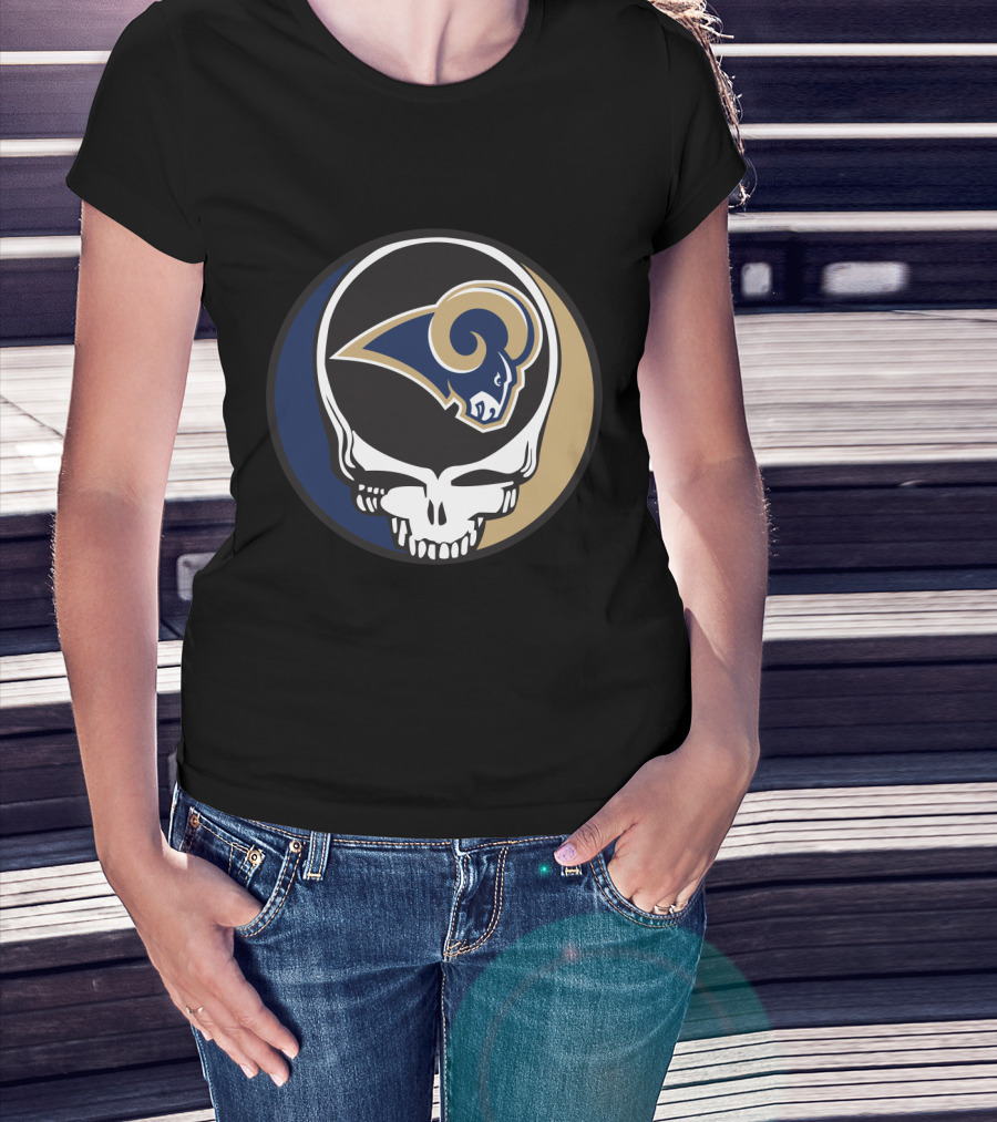 Grateful Dead Skull With Los Angeles Rams T-Shirt