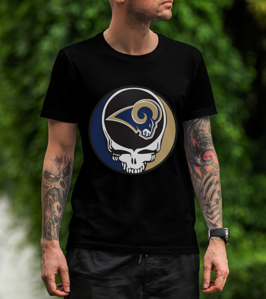 Grateful Dead Skull With Los Angeles Rams T-Shirt