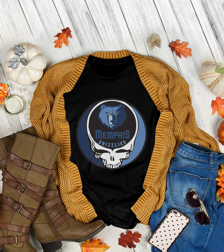 Memphis Grizzlies Steal Your Face Grateful Dead Mashup T-Shirt