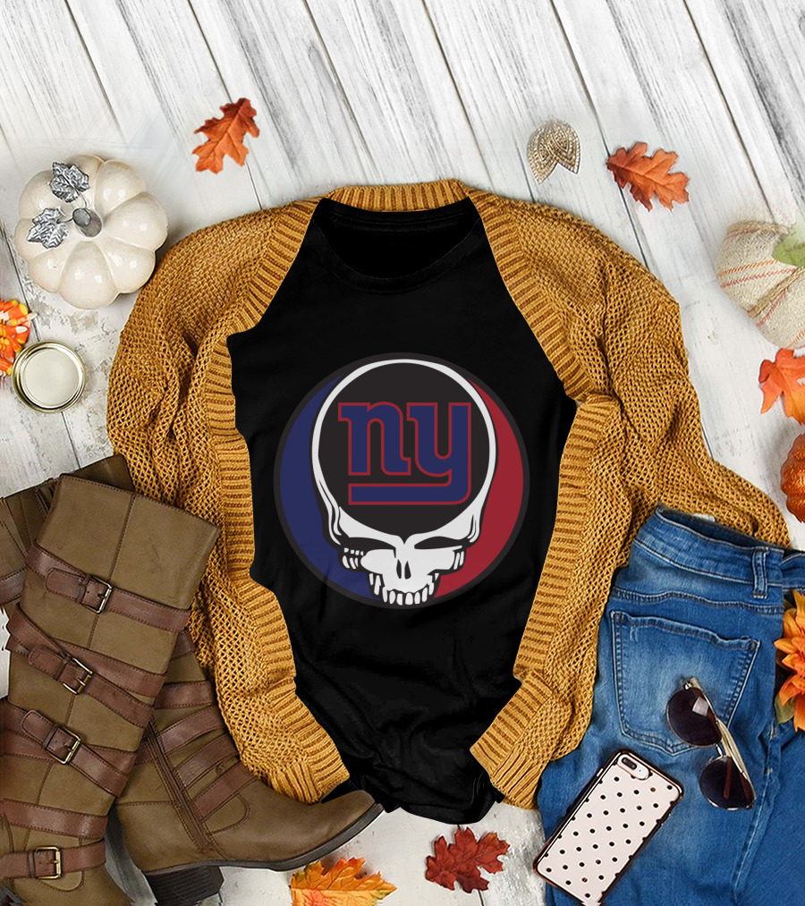 Grateful Dead New York Giants Skull Logo Fusion For Fans T-Shirt