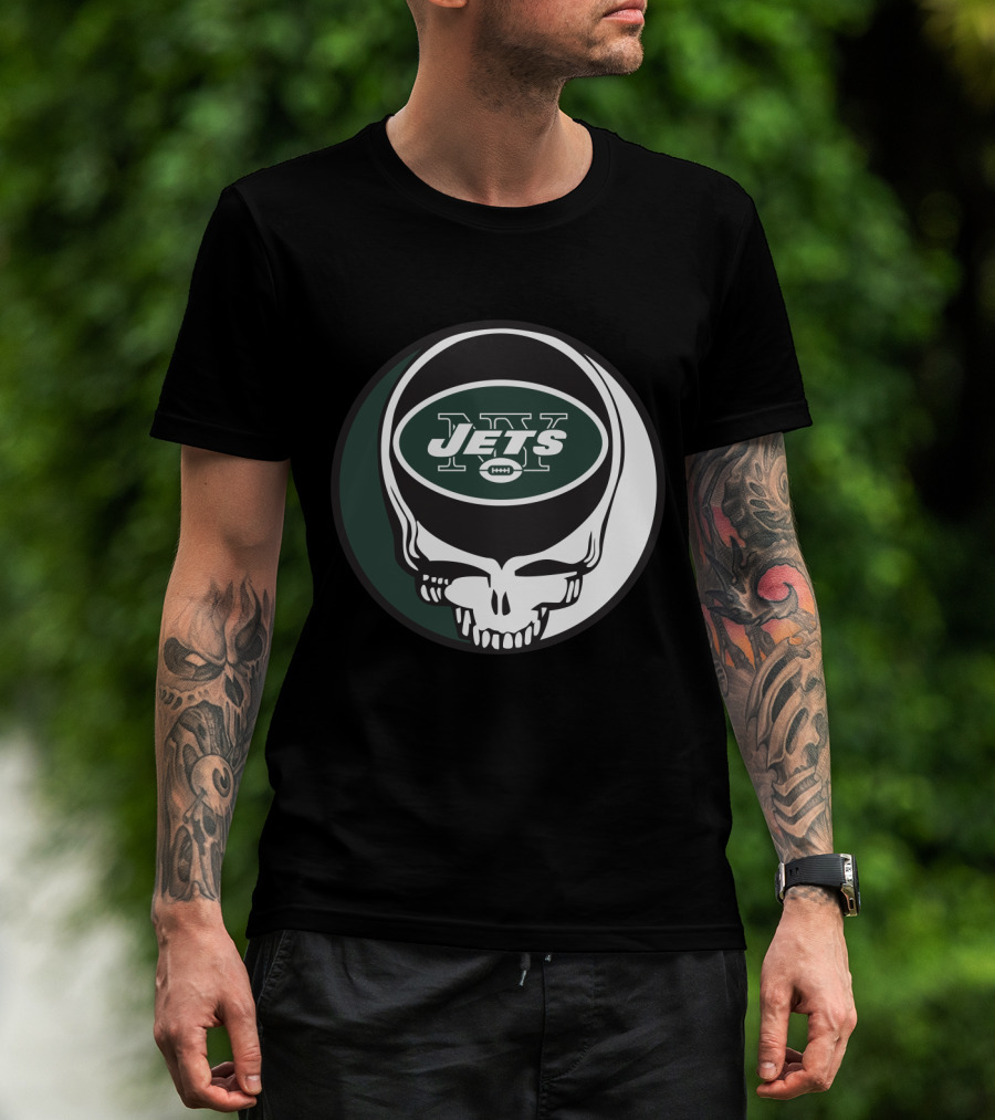 Grateful Dead Skull With New York Jets T-Shirt