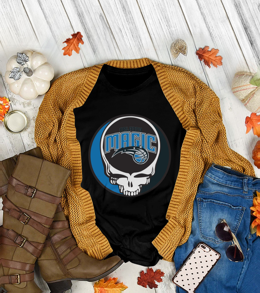 Orlando Magic Grateful Dead Steal Your Face Basketball Fusion T-Shirt
