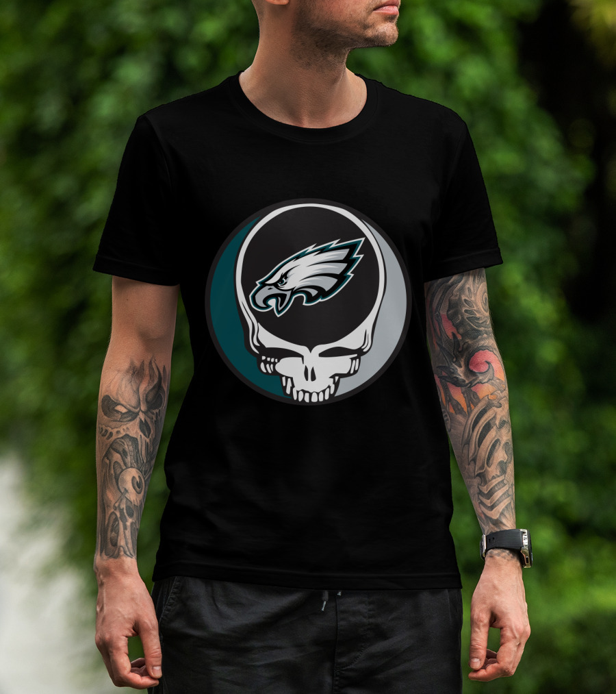 Grateful Dead Philadelphia Eagles Skull Logo Fusion T-Shirt