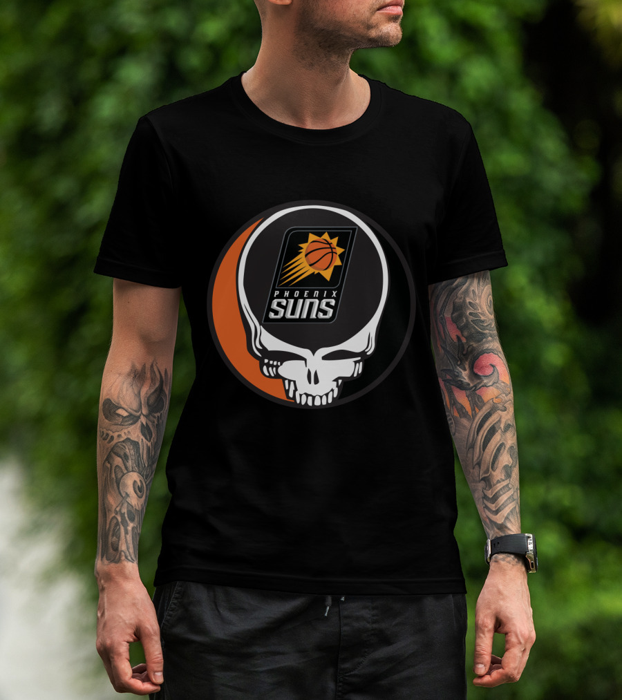 Grateful Dead Skull With Phoenix Suns Basketball T-Shirt