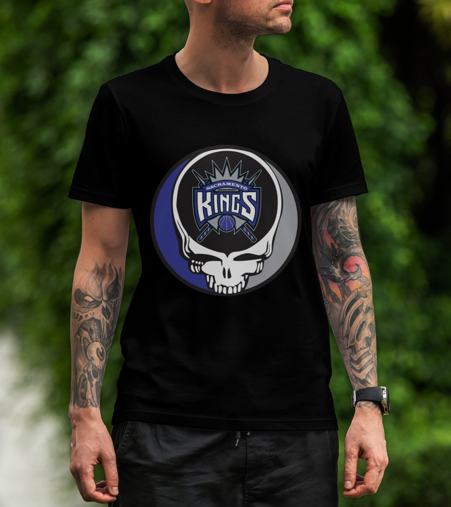 Grateful Dead Sacramento Kings Skull Logo Fusion T-Shirt
