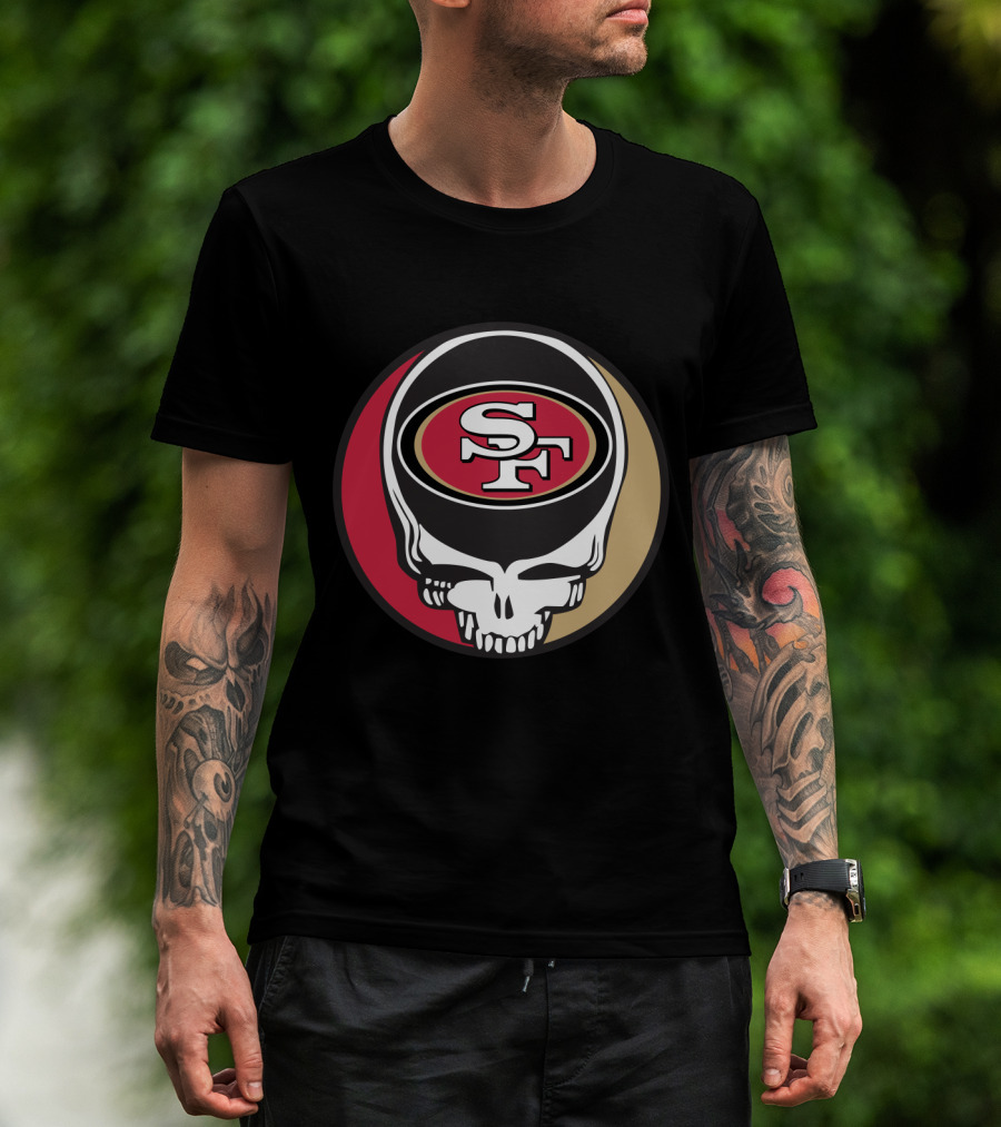 Grateful Dead Skull With San Francisco 49ers Sf Logo For Fans T-Shirt