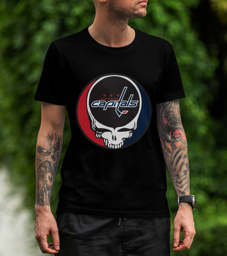 Washington Capitals Steal Your Face Hockey Skull T-Shirt