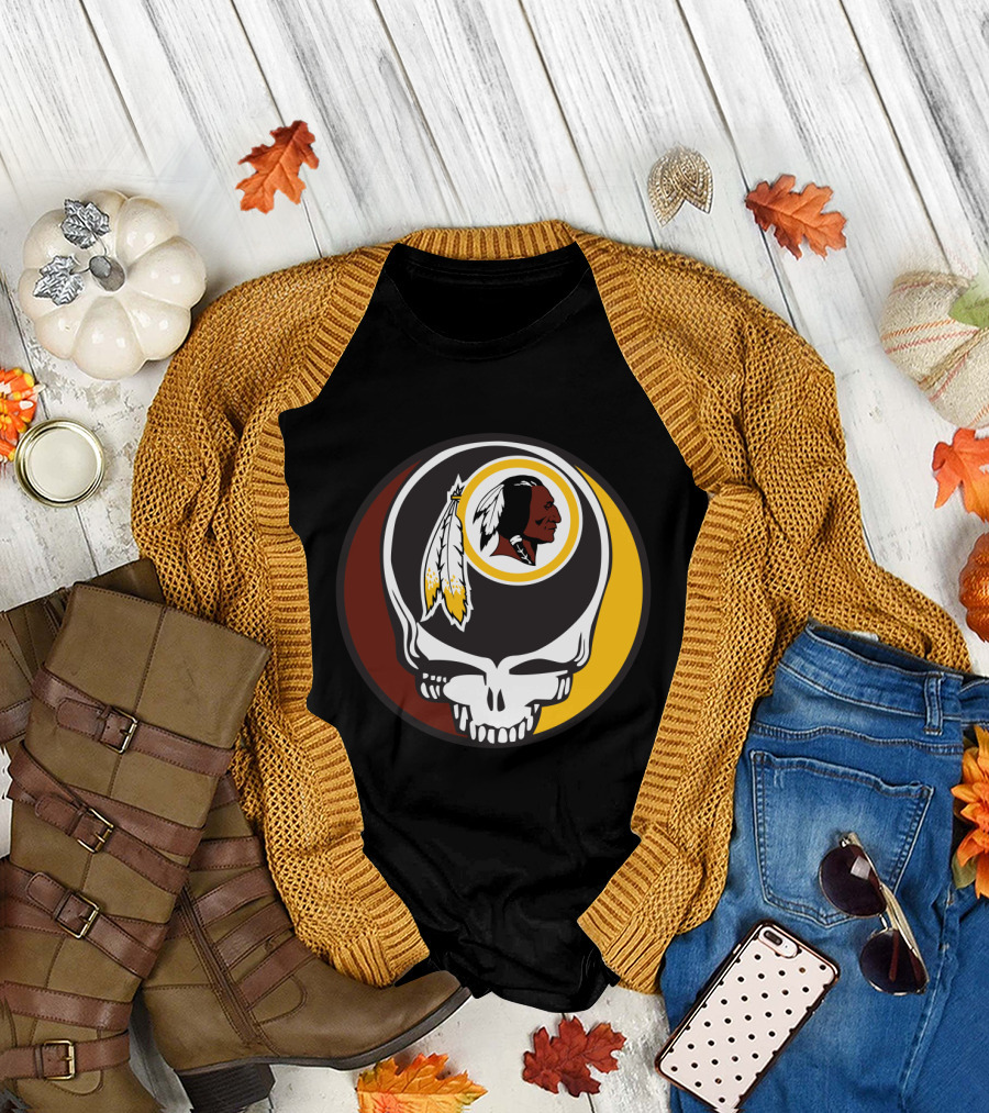 Grateful Dead And Washington Redskins Logo Fusion T-Shirt