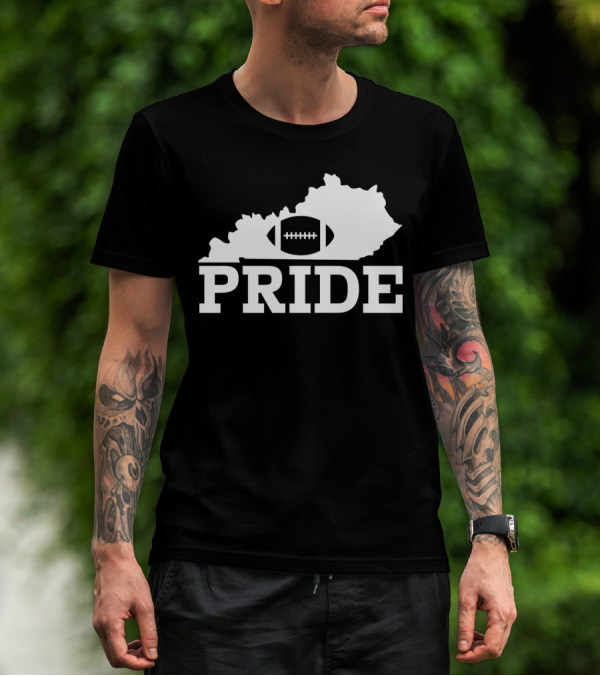 Kentucky State Outline Football Pride T-Shirt