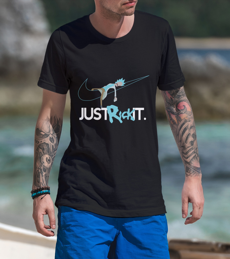 Rick And Morty Just Rick It Swoosh Spoof T-Shirt