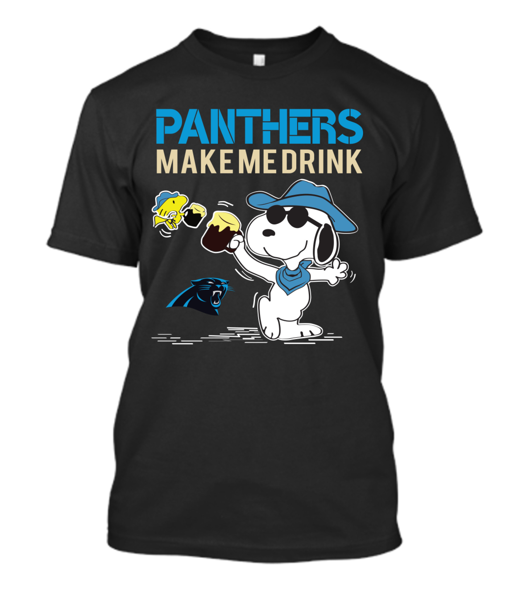 Panthers Make Me Drink Snoopy Carolina Panthers Fans T-Shirt
