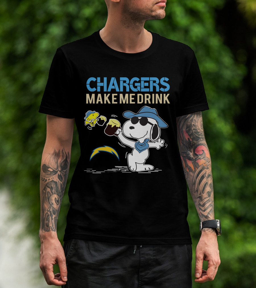 Snoopy Chargers Make Me Drink Los Angeles Fans T-Shirt