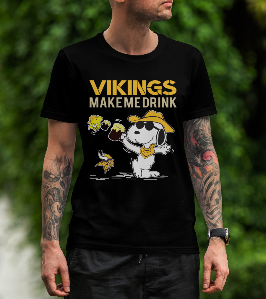 Snoopy Vikings Make Me Drink Minnesota Fans T-Shirt
