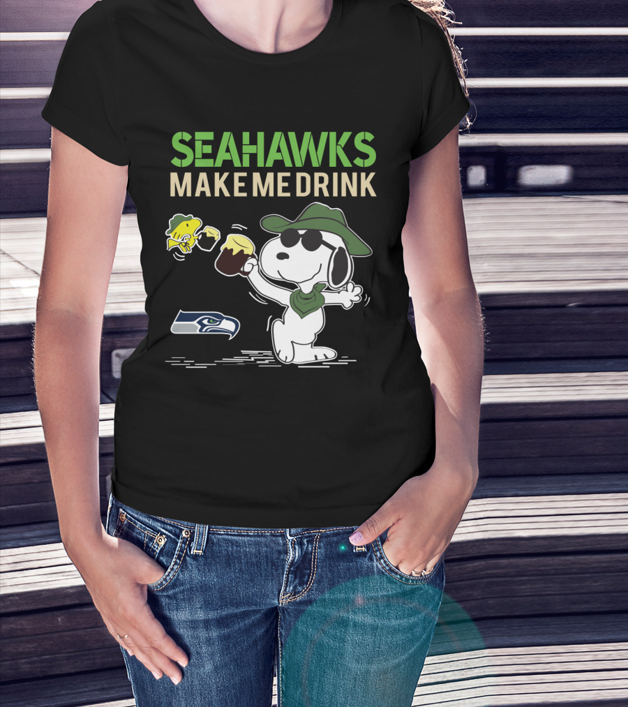 Seattle Seahawks Make Me Drink Snoopy Fan Celebration T-Shirt