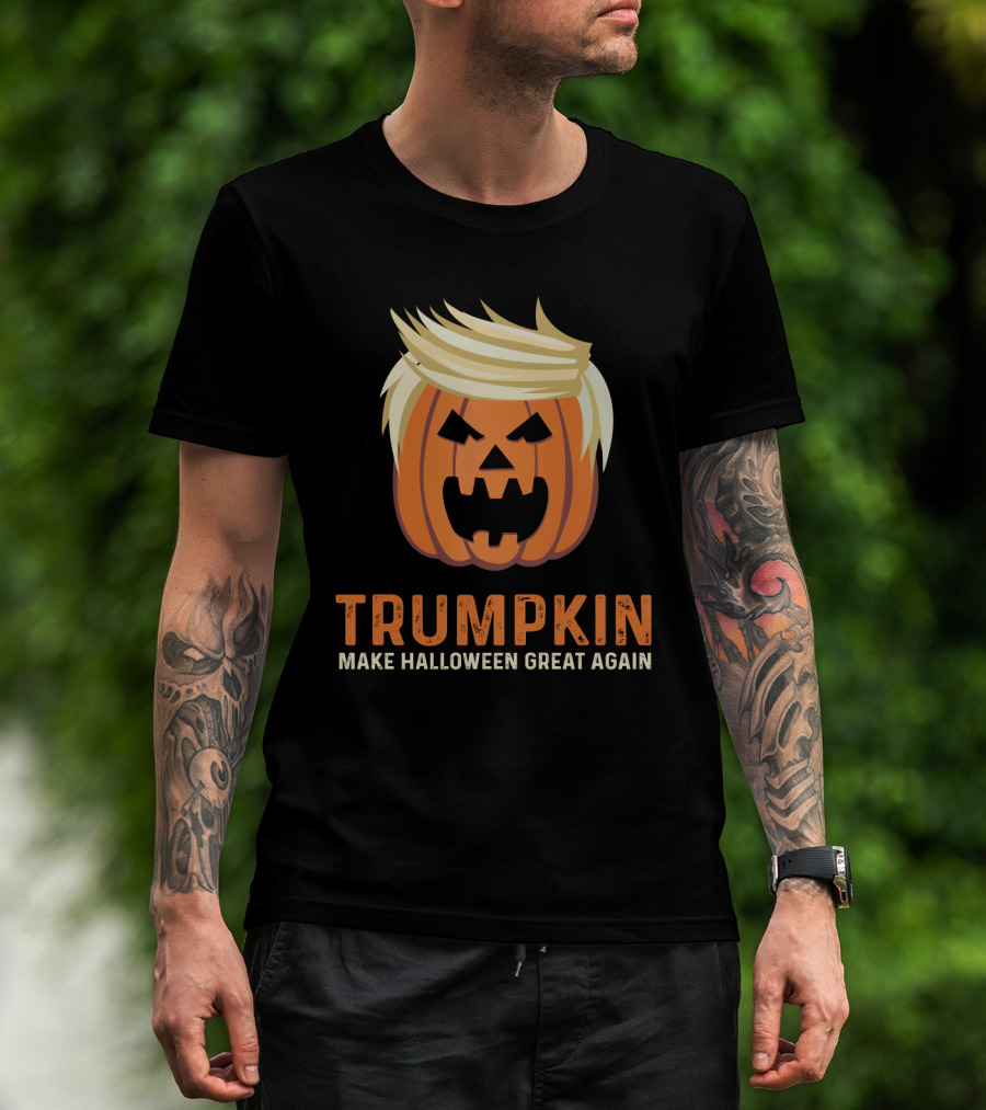 Trumpkin Make Halloween Great Again Pumpkin With Hair And Face T-Shirt