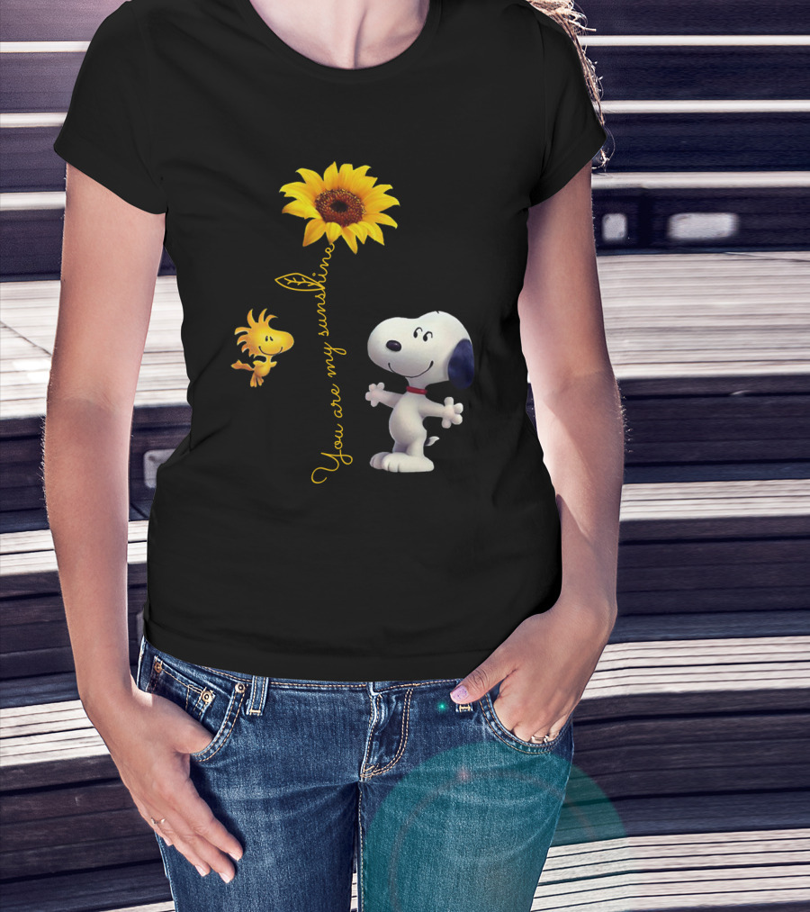 You Are My Sunshine Snoopy Sunflower Woodstock Peanuts T-Shirt