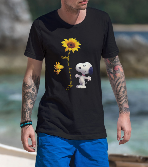 You Are My Sunshine Snoopy Sunflower Woodstock Peanuts T-Shirt