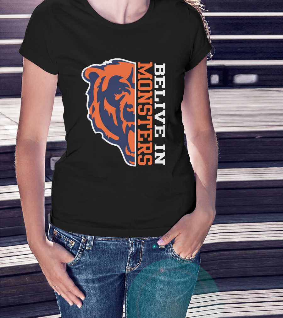 Belive In Monsters Bear For Chicago Fans T-Shirt