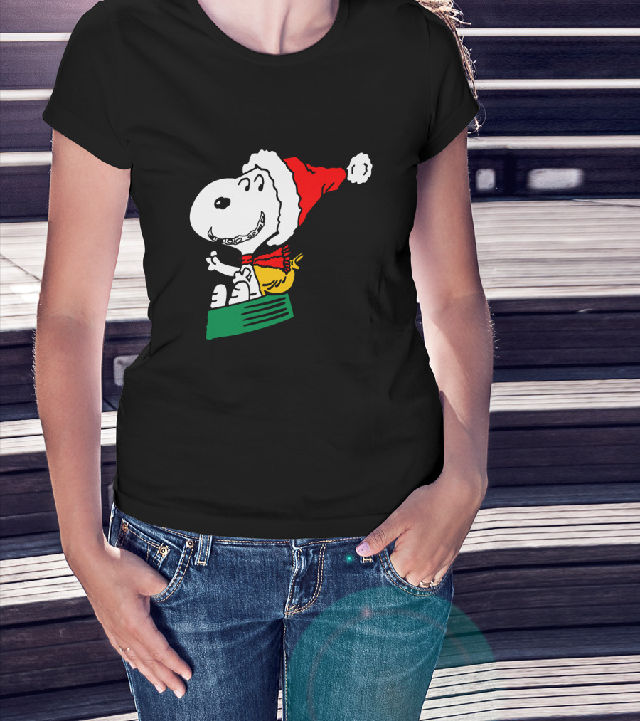Snoopy Santa Sleigh Holiday Fun T-Shirt