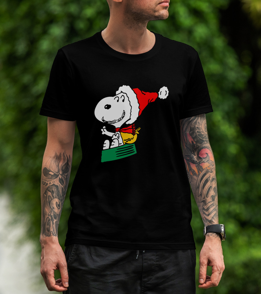 Snoopy Santa Sleigh Holiday Fun T-Shirt