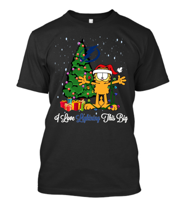 I Love Tampa Bay Lightning This Big Christmas Tree And Garfield Gifts T-Shirt