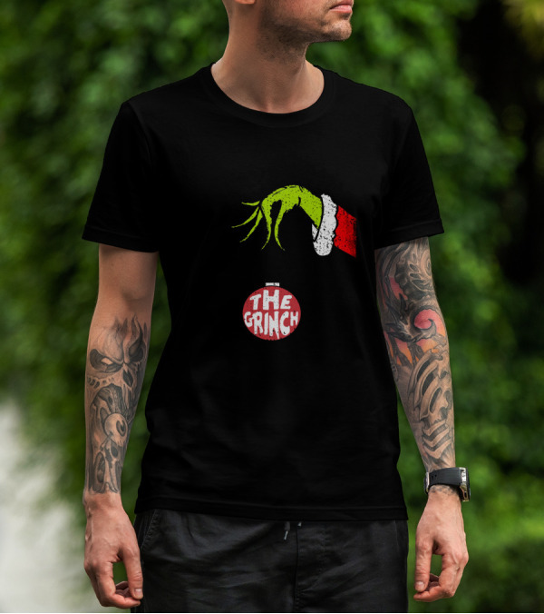 The Grinch Green Hand Holding Red T-Shirt